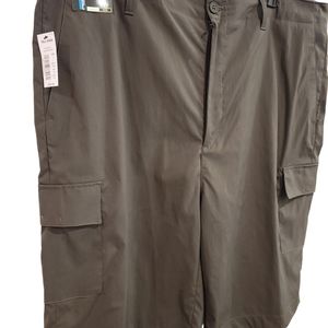 Cargo Shorts 42W 11” Inseam Flat Front Tall Man Ash Brown NWT
